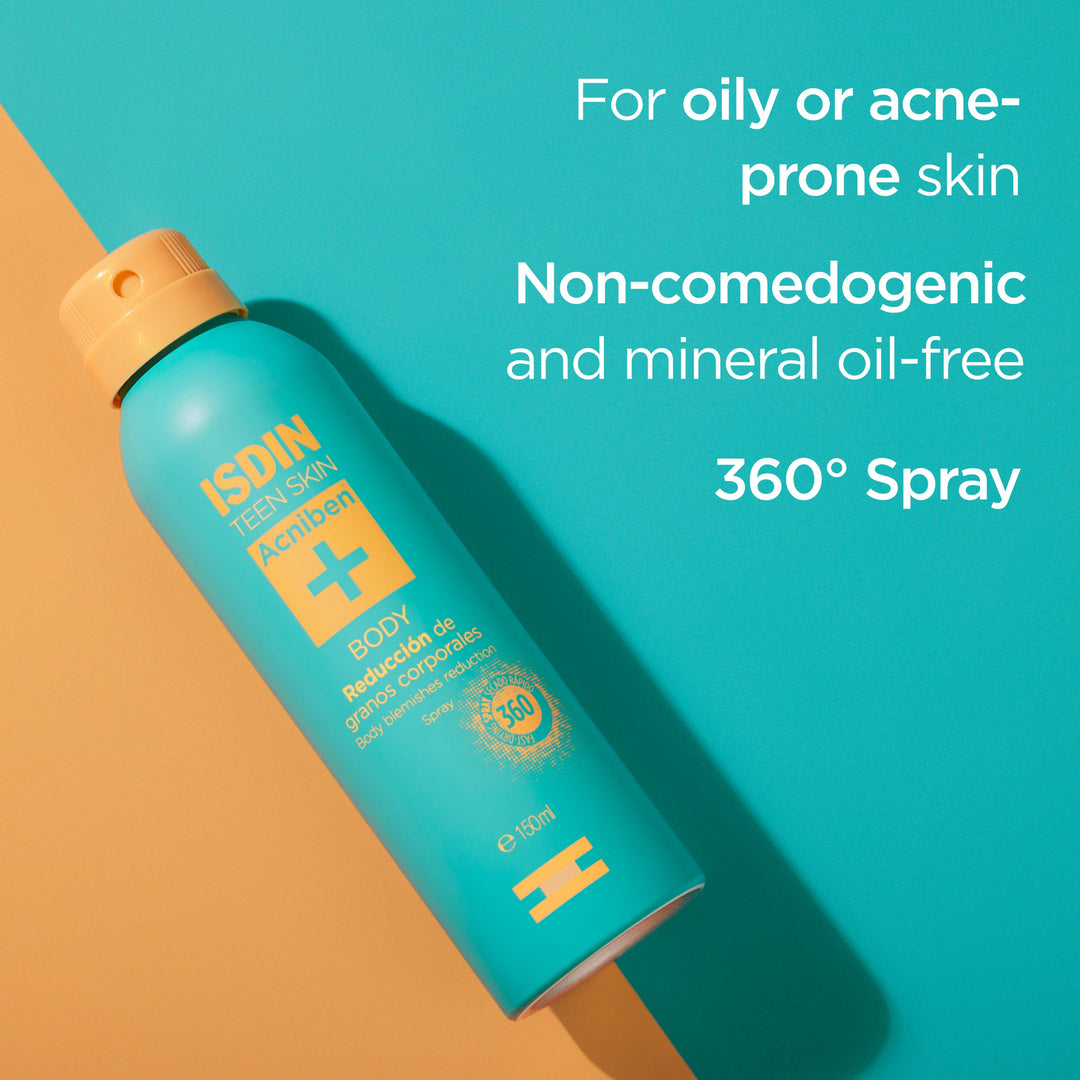 ISDIN Teen Skin Acniben Body Blemishes Spray for oily, acne-prone skin with salicylic and glycolic acid, 360° spray, 150ml