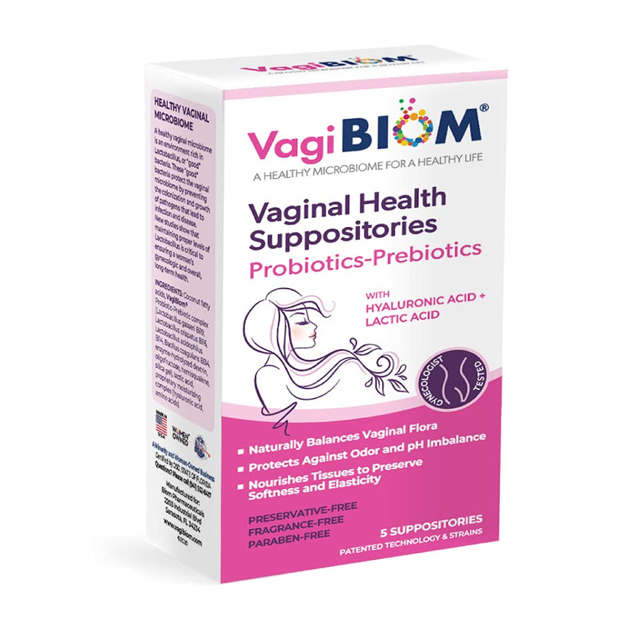 Vagibiom Probiotics-Prebiotics Vaginal Suppositories 5s