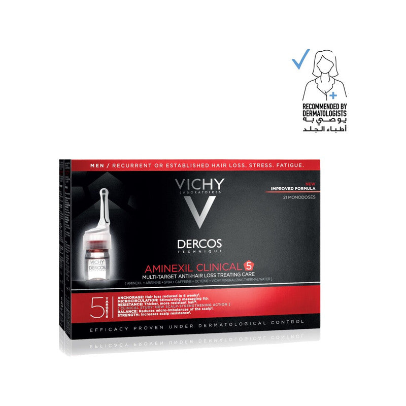 Vichy Dercos Aminexil Clinical 5 for Men Anti-hairloss Treatment 6mlx21s