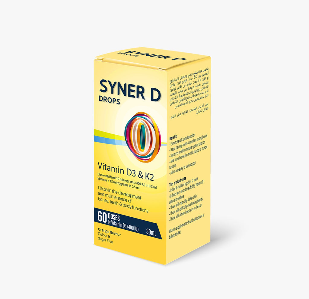 SYNER D VIT D3 400IU & K2 15MCG DROPS 30ML