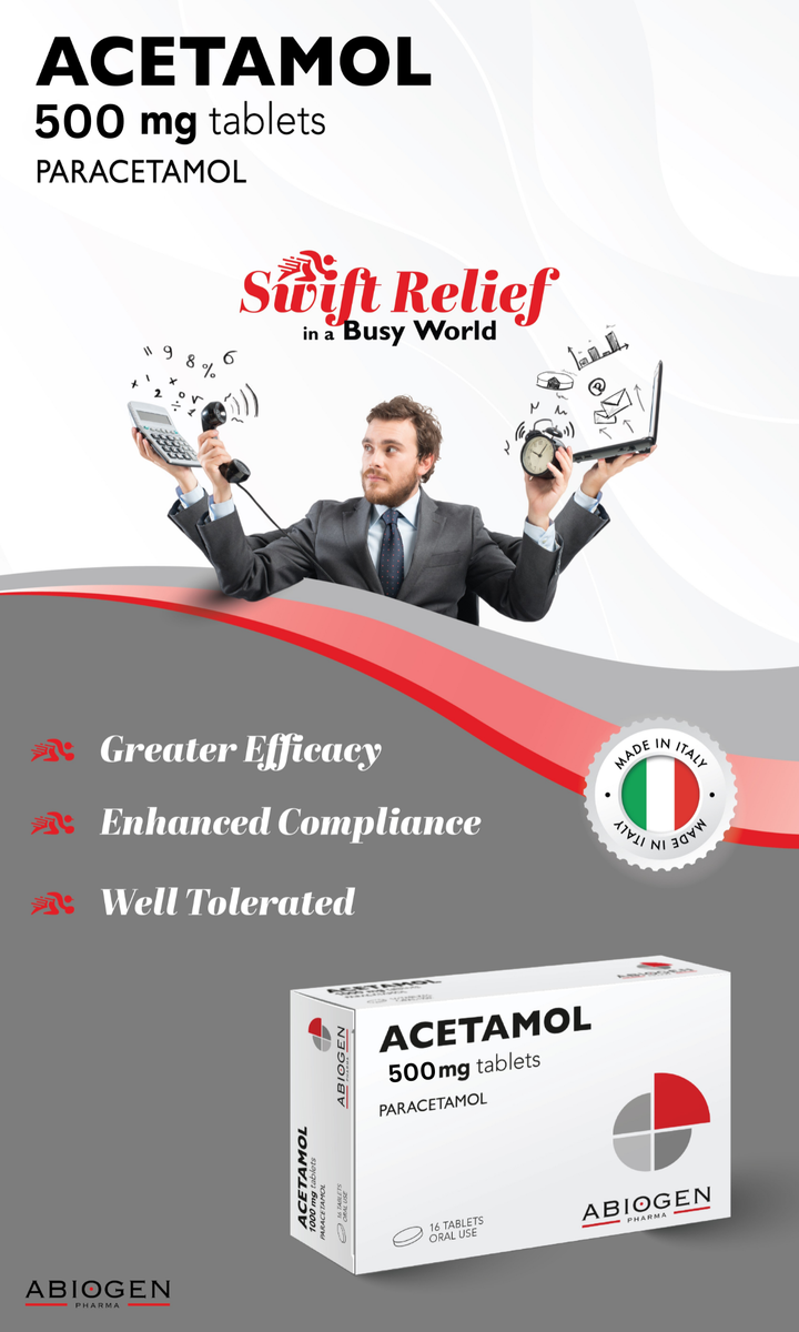 Acetamol Paracetamol 500mg Tablets 20s