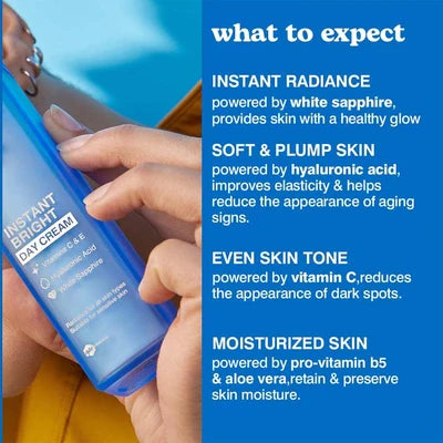 Beesline Instant Bright Day Cream 50ml for radiant, hydrated, and even-toned skin with hyaluronic acid and vitamin C.