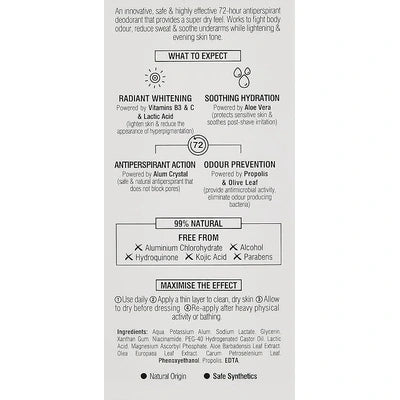 Beesline Whitening Roll-on Deo Super Dry, Silver Power - Fragrance Free 50ml