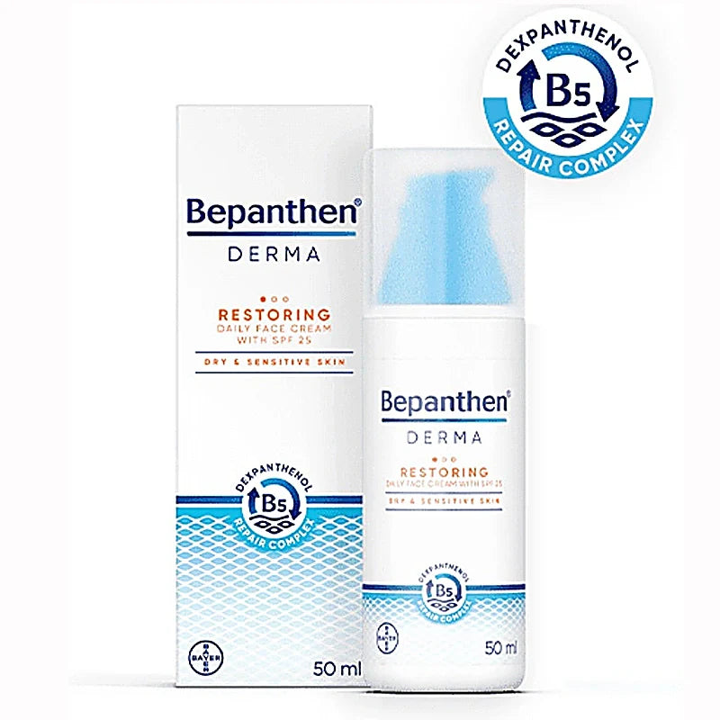 Bepanthen Derma Restoring Face Cream SPF25 50ml moisturizing and protecting dry skin