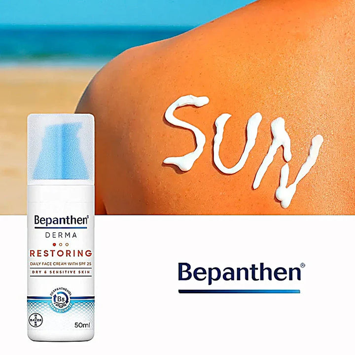 Bepanthen Derma Restoring Face Cream SPF25 50ml for dry skin hydration and sun protection