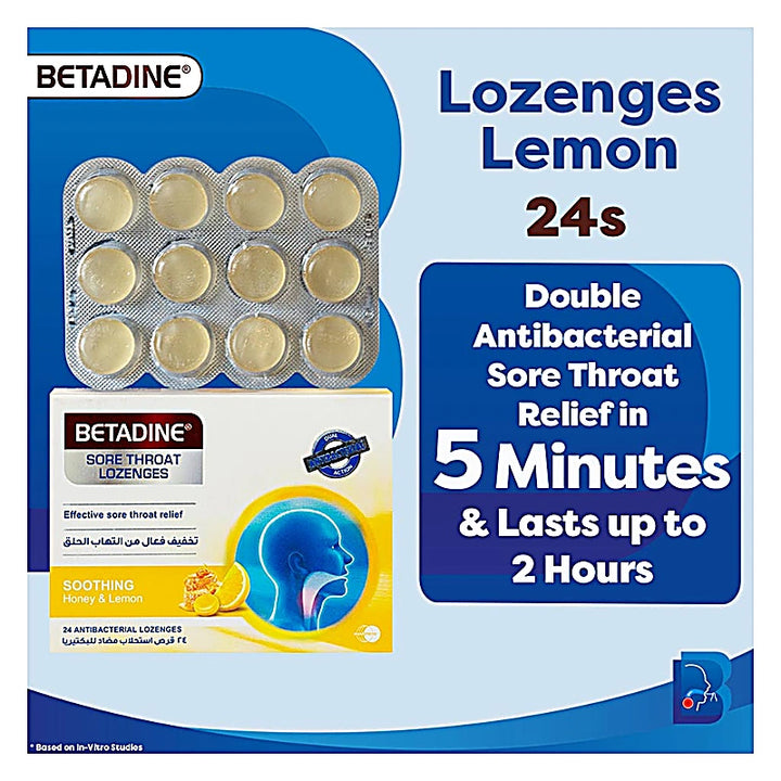 Betadine Honey & Lemon Lozenges  24s