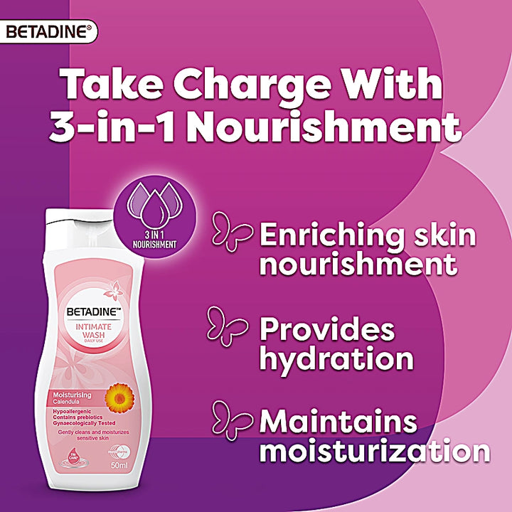 Betadine Intimate Wash Moisturizing Calendula 50mL