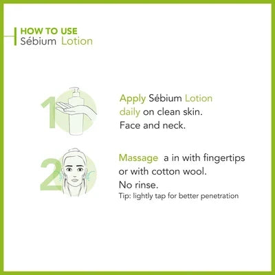 Bioderma Sebium Lotion facial toner for oily skin with sebum regulation and pore tightening instructions image