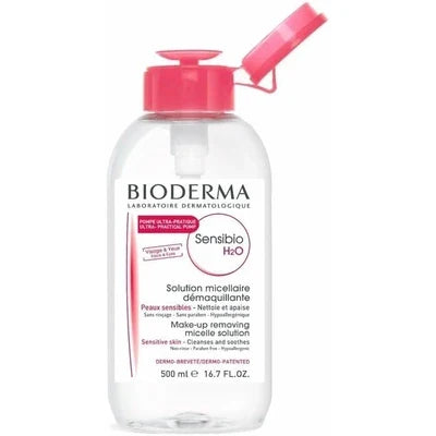 Bioderma Sensibio H2O micellar water for sensitive skin, 500ml without pump, gentle makeup remover and cleanser