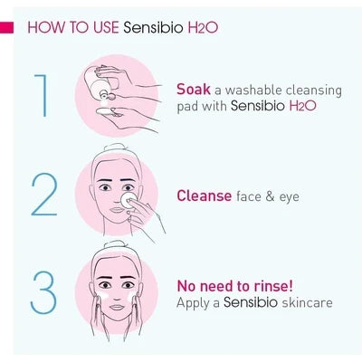 Bioderma Sensibio H2O micellar water cleansing and makeup removal steps for sensitive skin