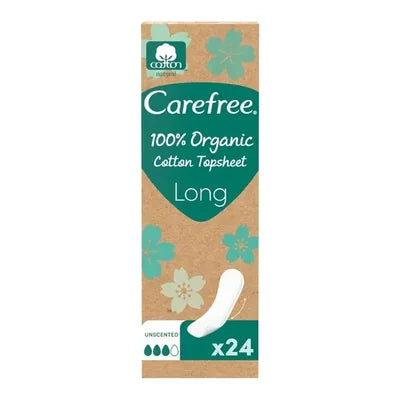 Carefree 100% Organic Cotton Long Liners 24S