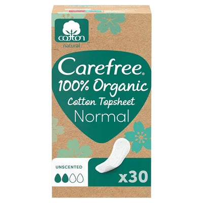Carefree 100% Organic Cotton Normal Liners 30S
