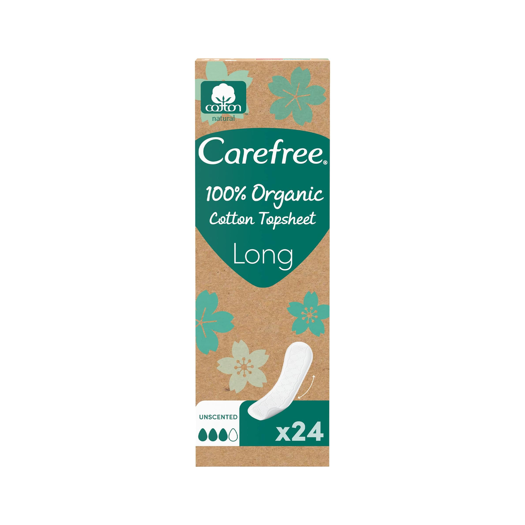 Carefree 100% Organic Cotton Long Liners 24S