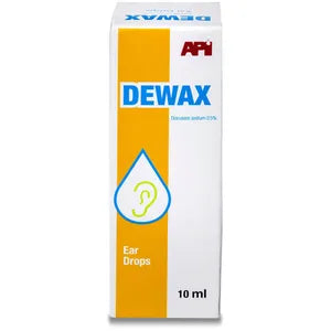 Dewax Ear Drops 10ml package for ear wax removal.