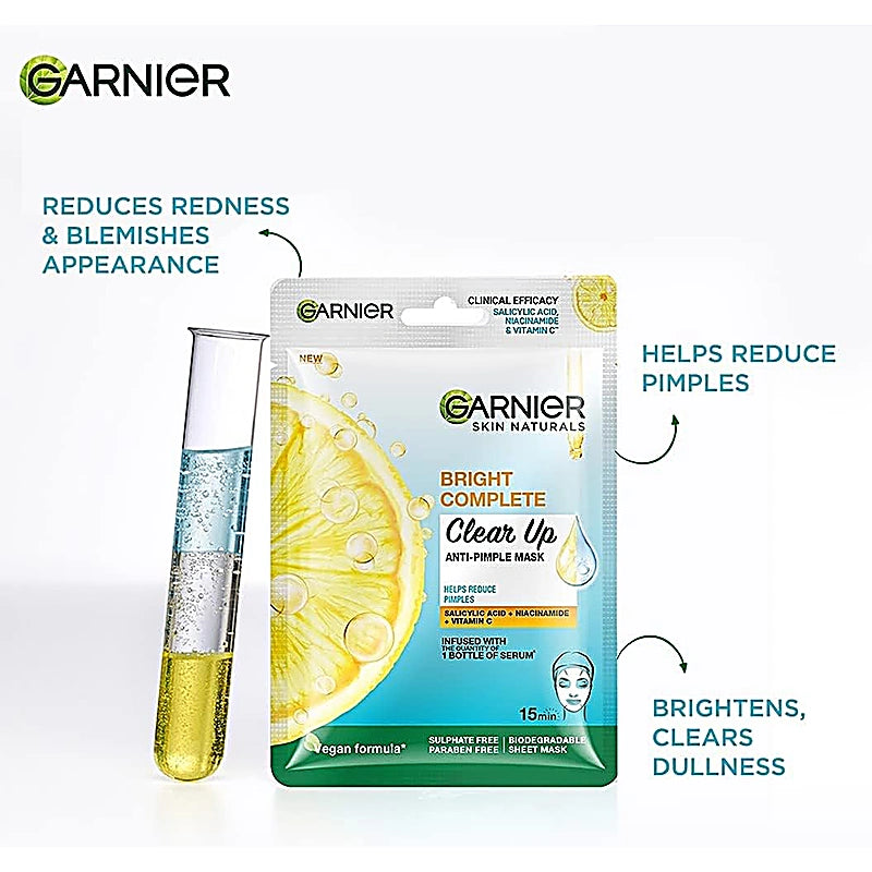 Garnier Fast Clear Serum Tissue Mask 23g 1s