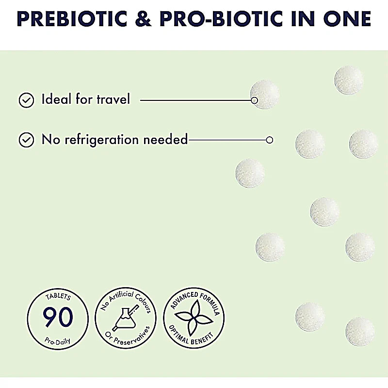 Higher Nature Pro-Daily Hardy L. Bacteria supplement for gut health with hardy spore bacteria and FOS, dairy-free and no refrigeration needed