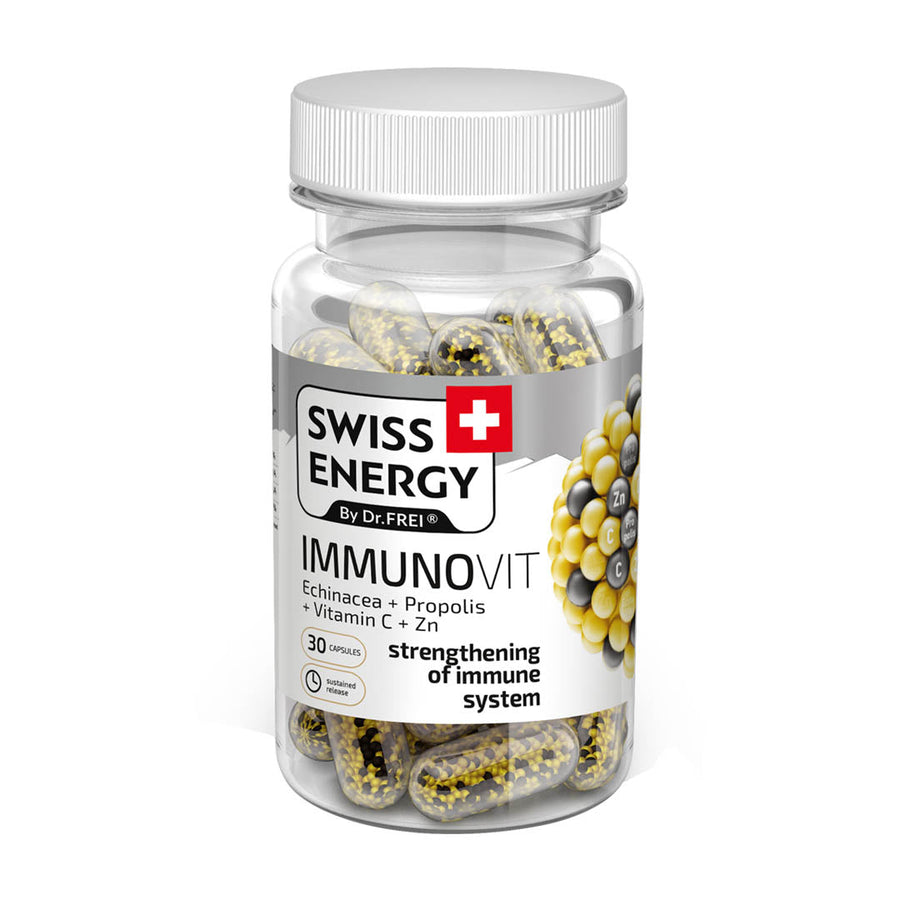 Immunovit capsules supporting immunity and overall health, 30 count.