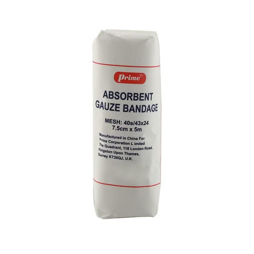 Prime Absorbent Gauze Bandage 7.5cm x 5m