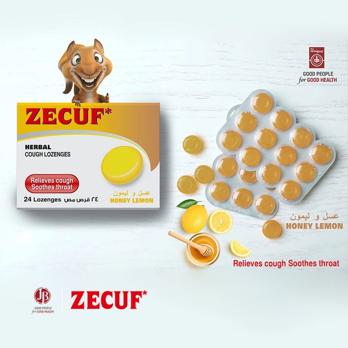 Zecuf Herbal Lozenges Lemon Sore Throat & Cough 24s