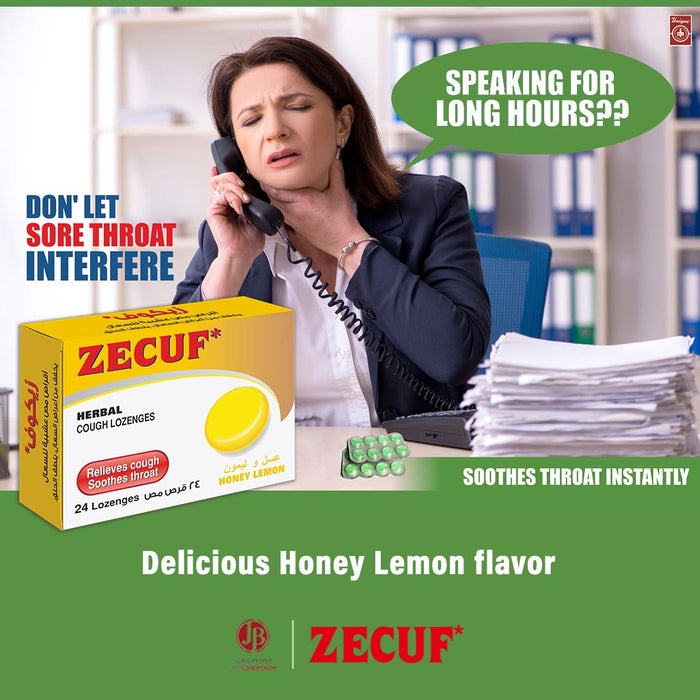 Zecuf Herbal Lozenges Lemon Sore Throat & Cough 24s