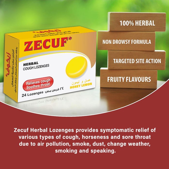 Zecuf Herbal Lozenges Lemon Sore Throat & Cough 24s