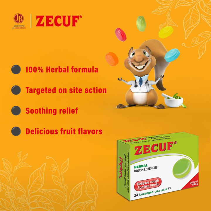 Zecuf Herbal Lozenges Sugar Free 24s