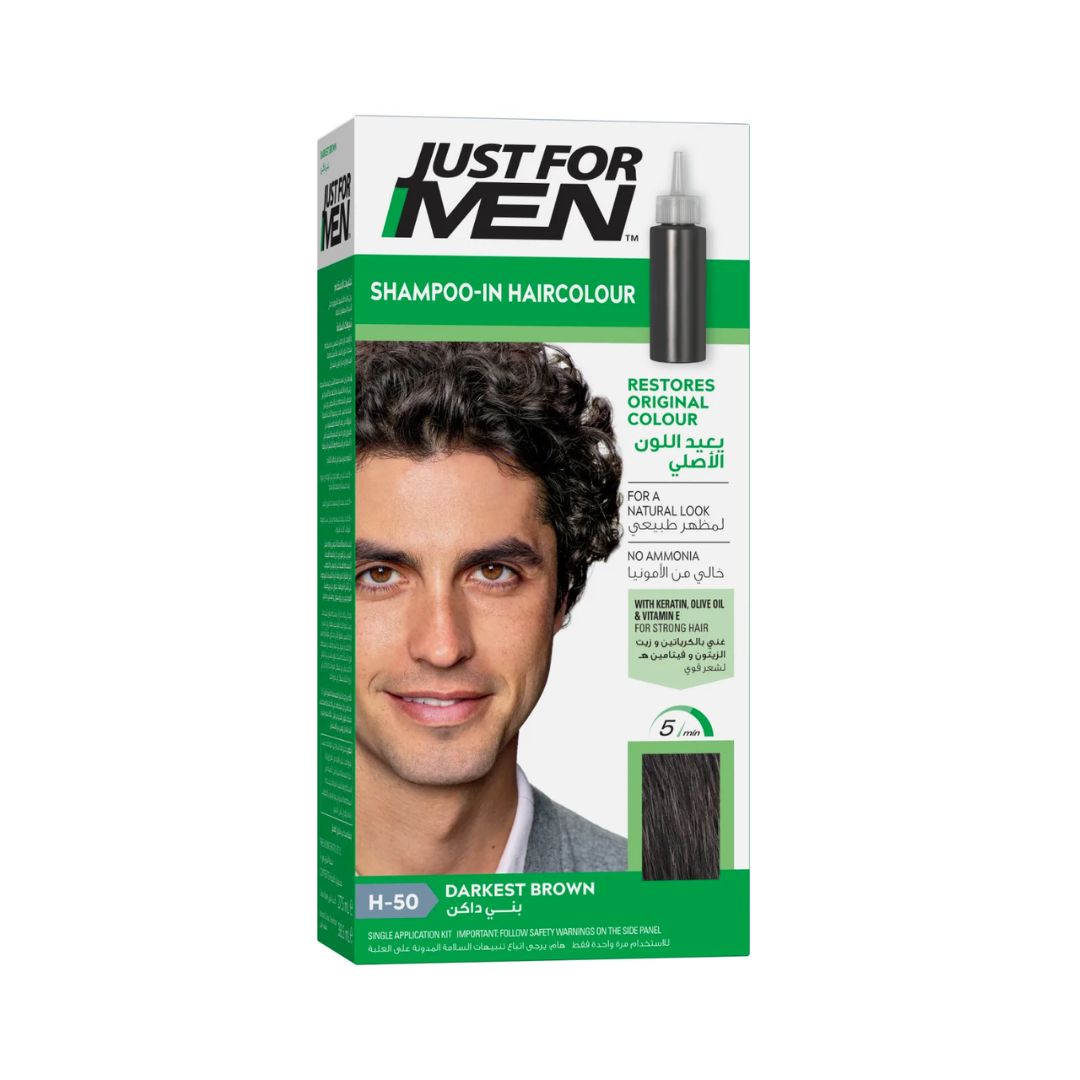 Just For Men X 3 Shampoo-In Color Darkest Brown - H50