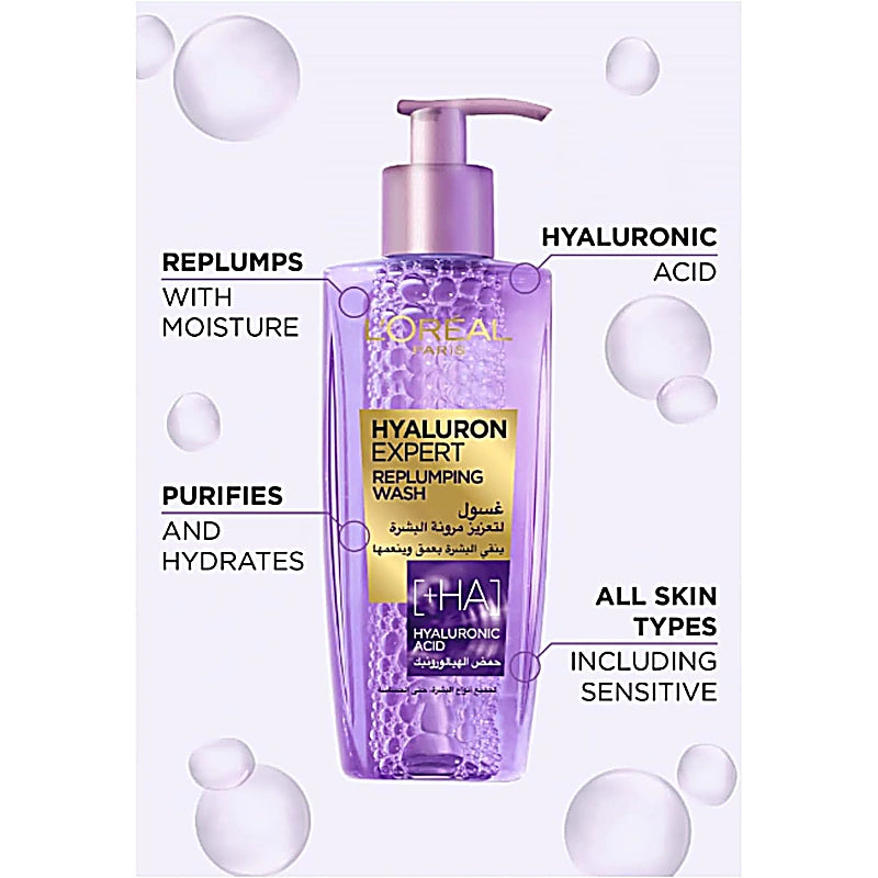 Loreal Hyaluron Replumping Gel Wash 200ml