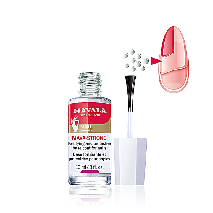 Mavala Mava-Strong base coat nail polish for strengthening and protecting nails, 10ml bottle