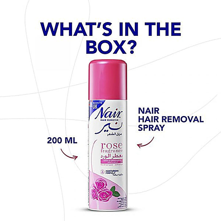 Nair Hair Removal Spray Rose Frag With Baby Oil 200ml