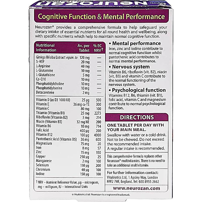 Vitabiotics Neurozan Original Capsules 30s