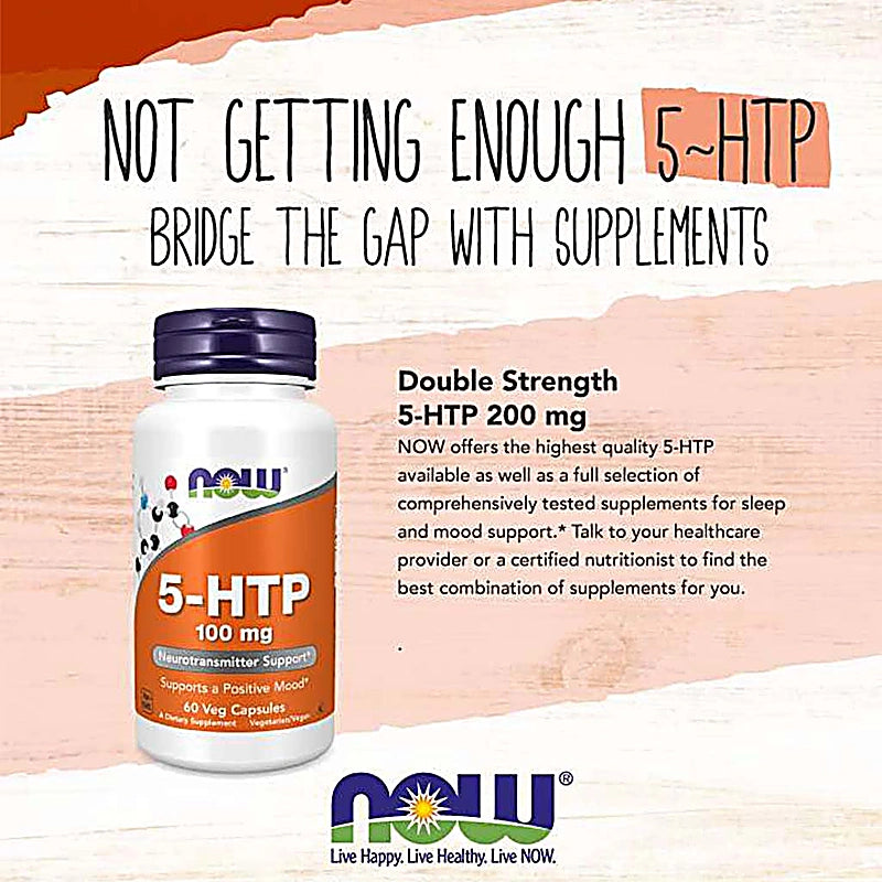 Now 5-HTP 100mg Capsules 60s
