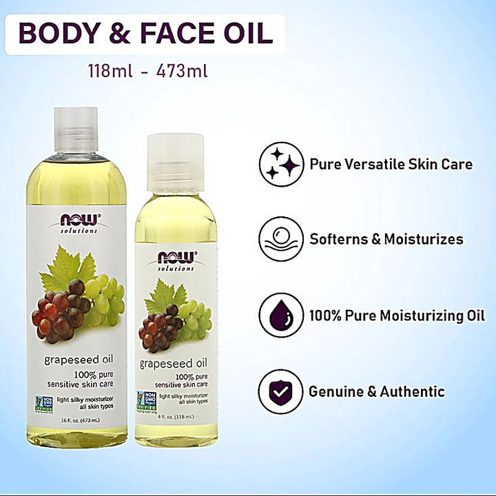 Now Grapeseed Oil 4Oz