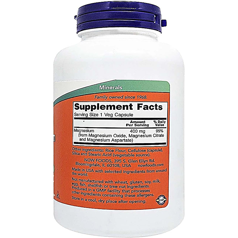 Now Magnesium 400mg Capsules -180s