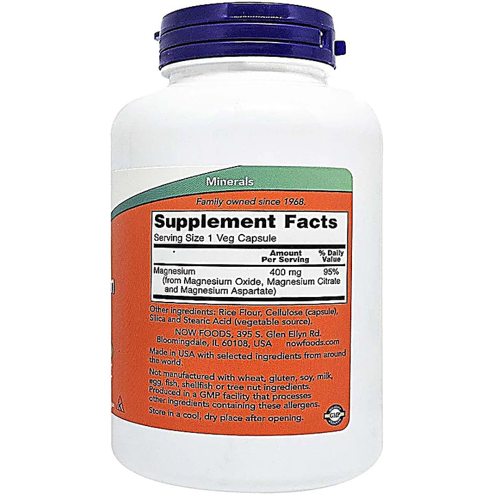 Now Magnesium 400mg Capsules -180s
