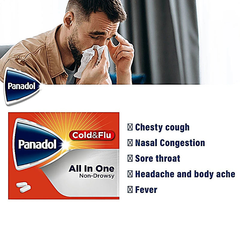 Panadol Cold & Flu All In One, 24 Tablets