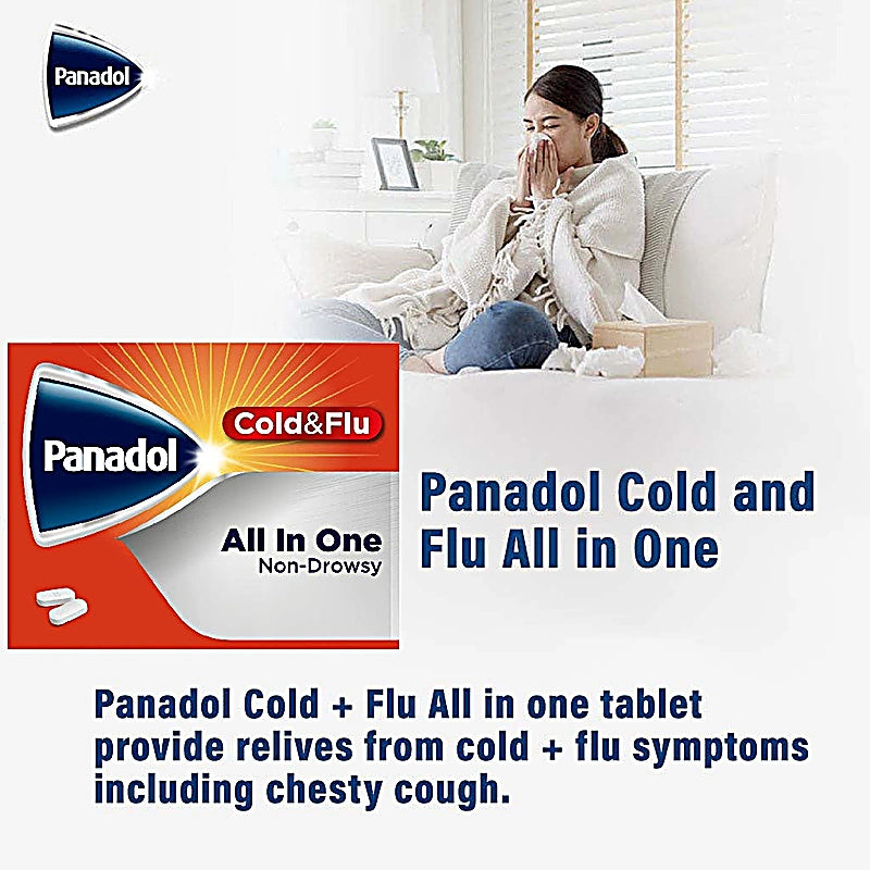 Panadol Cold & Flu All In One, 24 Tablets