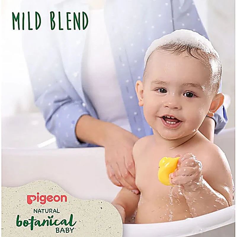 Pigeon Natural Botanical Baby Head & Body Wash 500ml bottle with gentle 2-in-1 formula for delicate baby skin and hair