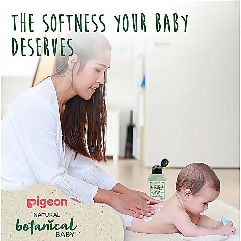 Pigeon Natural Botanical Baby Milky Lotion 200ml moisturizing delicate baby skin with natural oils and chamomile extract