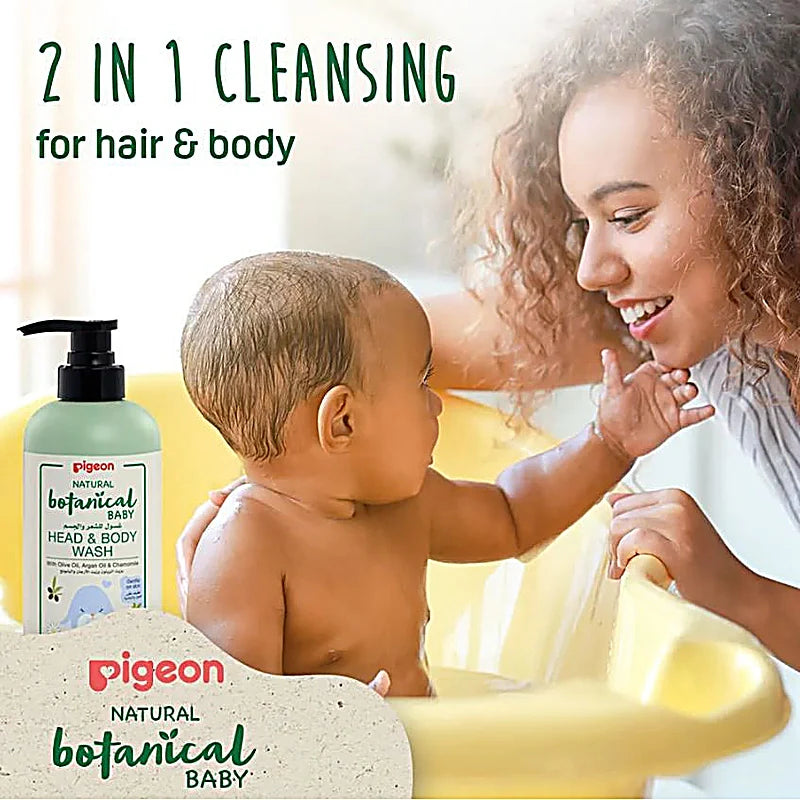 Pigeon Natural Botanical Baby Shampoo 500ml bottle with gentle formula for sensitive baby skin