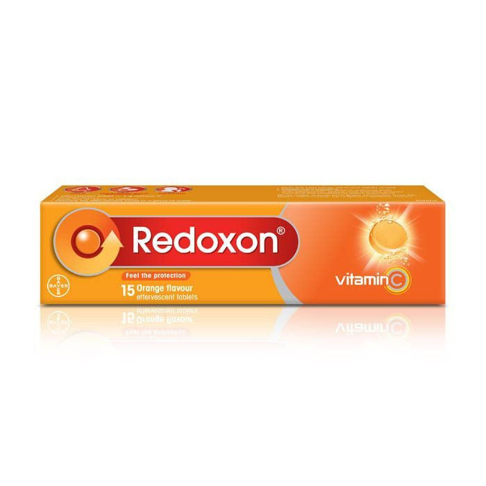 Redoxon Orange Effervescent Tablets 15s for immunity support with vitamin C.