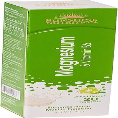Sunshine Magnesium & Vitamin B6 Lemon Effer Tab 20S