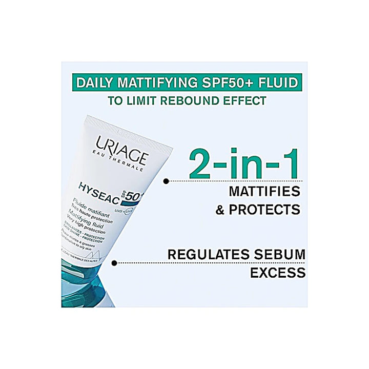 Uriage Sunscreen Hyseac Fluid Spf50+ for Oily Skin 50ml