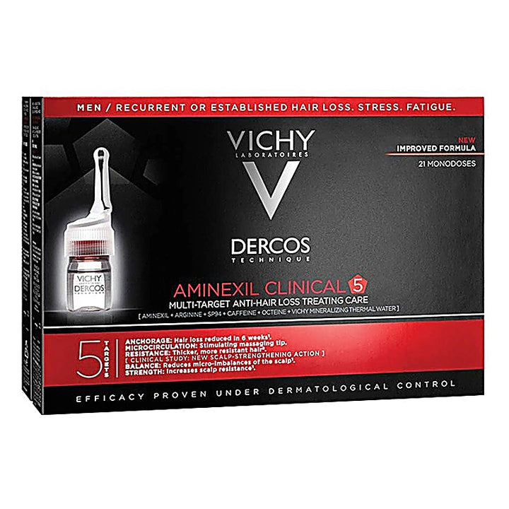 Vichy Dercos Aminexil Clinical 5 for Men Anti-hairloss Treatment 6mlx21s