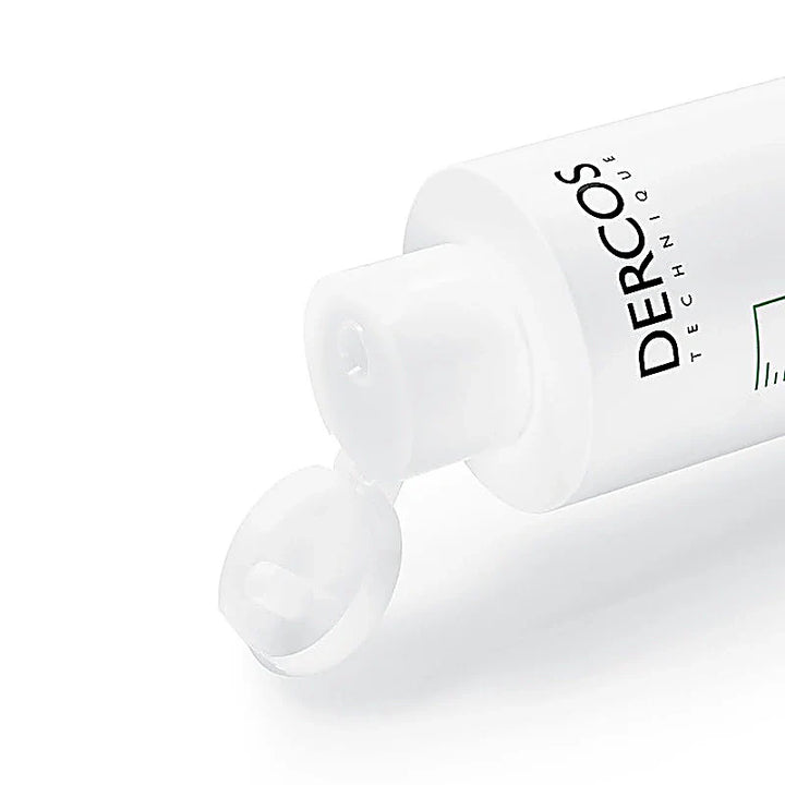 Vichy Dercos Anti-dandruff DS Dry Hair Shampoo 390ml bottle with key ingredients and usage details