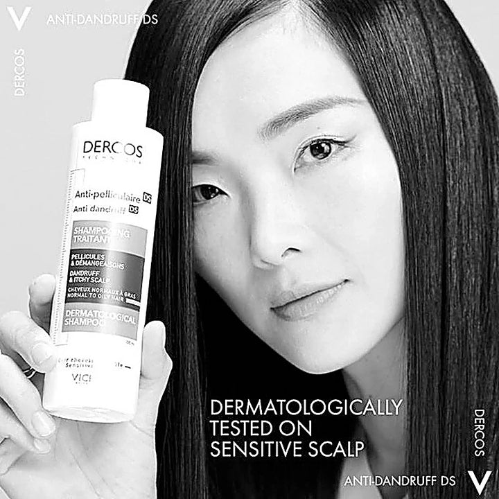 Vichy Dercos Anti-Dandruff DS shampoo bottle for normal to oily scalp, 390ml