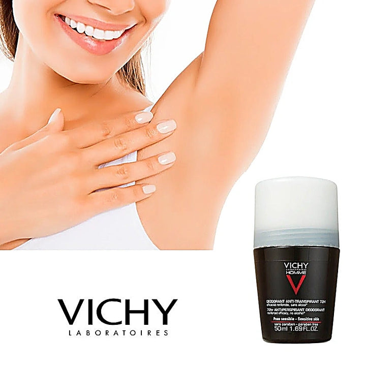 Vichy Homme Deodorant Anti Perspirant 72Hr Roll On For Men 50ml