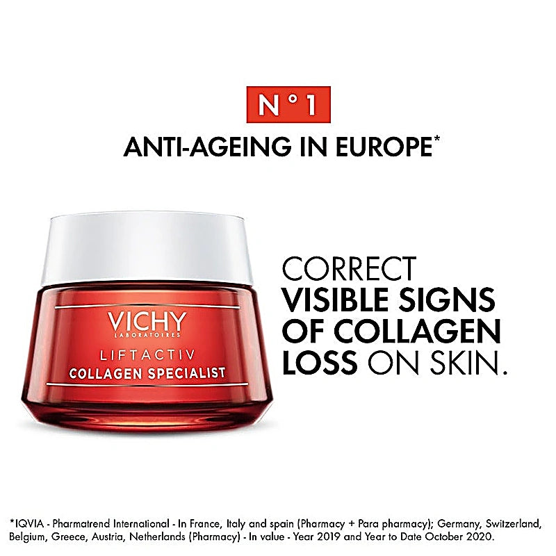 Vichy Liftactiv Collagen Specialist Cream, Collagen Bting Peptides, 50ml Day Cream