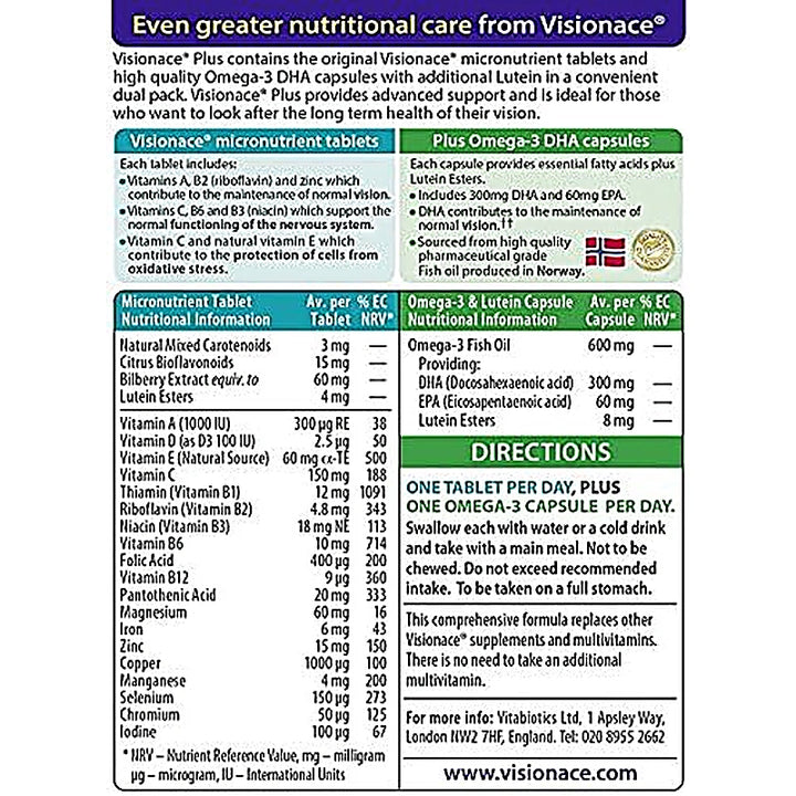 Visionace Plus Tablets & Capsules 56s