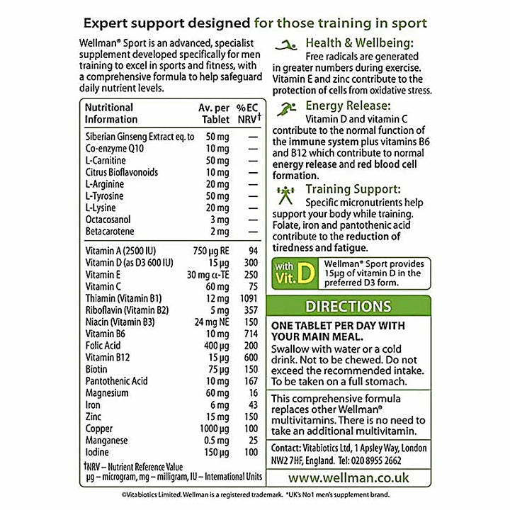 Wellman Sport Tablets 30s